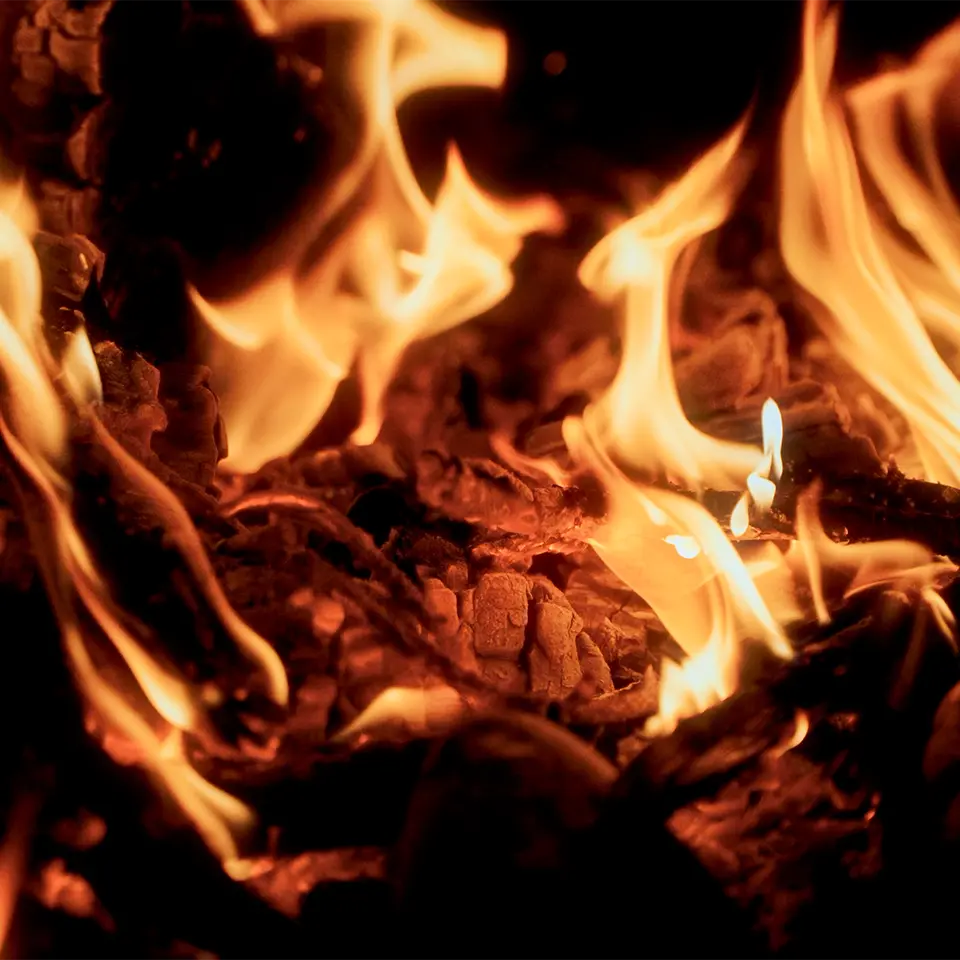 Kaminfeuer im Winter