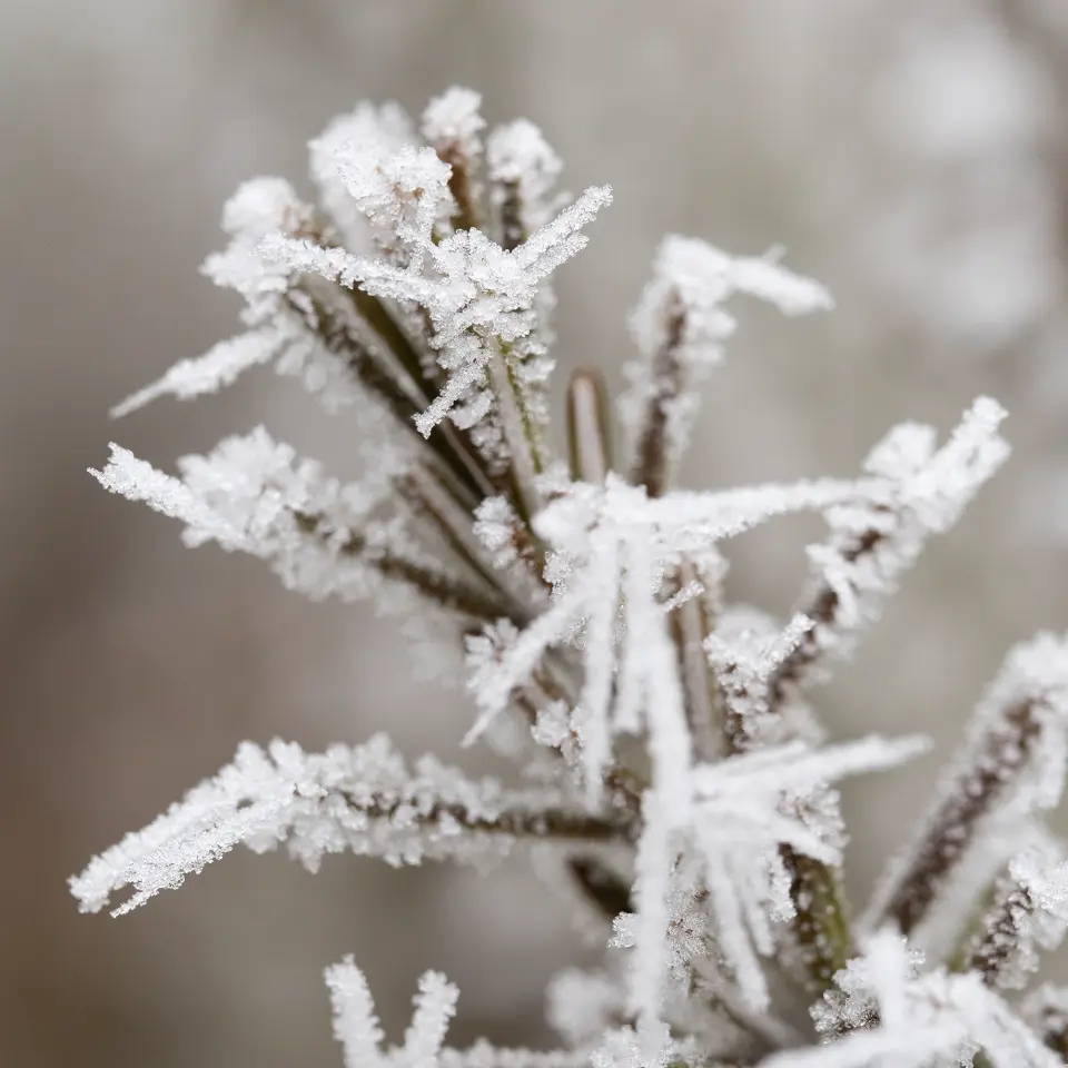 Frost auf dem Rosmarin